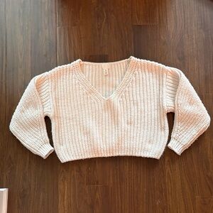 H&M Cream Oversized V-Neck Sweater